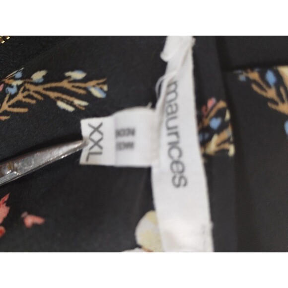 Top Size XXL Zip Back Dolman Sleeve Tunic Blouse Peach Blue Floral Autumn Winter - Picture 8 of 11